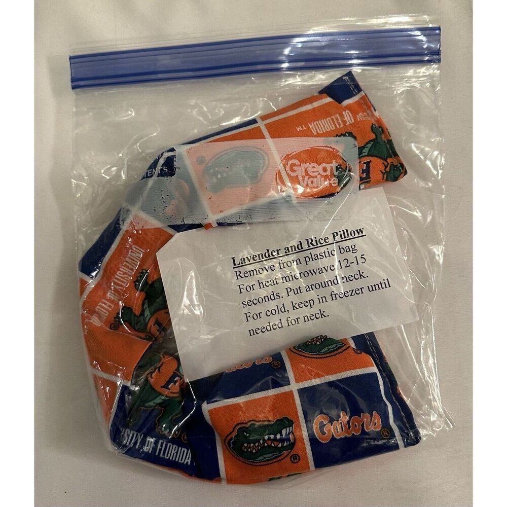 Handmade University of Florida Microwavable Lavender & Rice Neck Pillow NEW